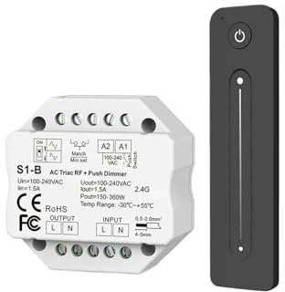 Atenuador LED 220V 2,4G Triac Dimmer AC 230V Dimmer interruptor de botón inteligente controlador for bombilla LED S1-B(S1-B and R11 Set)