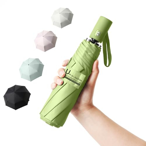 BAODINI Small Compact Travel Umbrella with UV Protection for Sun & Rain