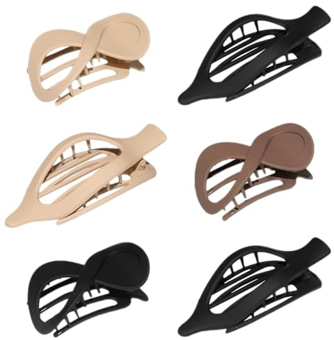 yakermur Pinzas planas para garras de pelo plano, pinzas horizontales para plátanos, pinzas para el pelo no antideslizantes, pinzas vintage cómodas, accesorios para la cabeza, accesorios para la
