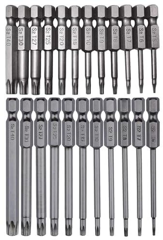 23-teiliges Schraubendreher-Set mit Loch, Torx-Bit-Set inklusive T5 bis T8, Wera-Kraftform-Kompakt-Design für präzises Arbeiten, langer Schraubendreher für schwer zugängliche Stellen