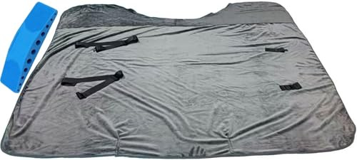 Manta Polar CóModa para Caballos, Adecuada para Uso en Establos y Entrenamiento, Abrigo Ajustable(Grey,69In)