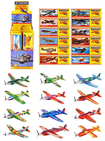 HENBRANDT Pack Of 12 Classic World War II Flying Plane Gliders- Polystyrene Pinata Toy Loot/Party Bag Fillers Wedding