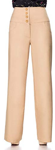 Belsira Marlenehose Donna Pantaloni Beige XXL 100% Poliestere Marlene