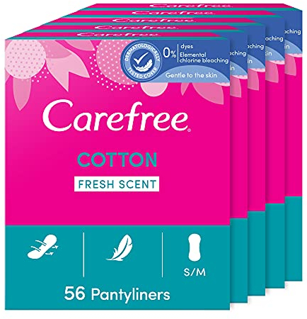 Carefree Salvaslip in cotone fresco profumato, confezione da 5 = 280 salvaslip