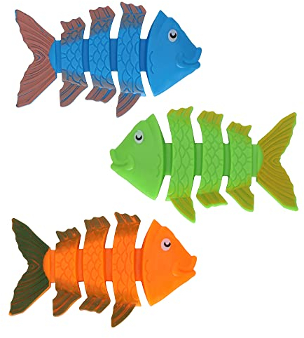 TOPWAYS Pool Tauchen Spielzeug Set 3 Tauchende Fische Tauchen Torpedos Schwimmen Unterwasser Pool Trainingsspielzeug Tauchen Spiele Training Kindergeschenke (Tauchende Fische)