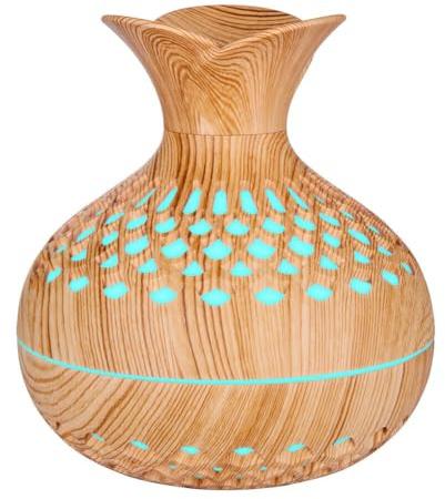 DAZZLEEX Diffuseur d'huiles essentielles, aromathérapie USB de bureau, diffuseur d'arômes, aspect bois, humidificateur pour la maison, le bureau, décoration (lumière)