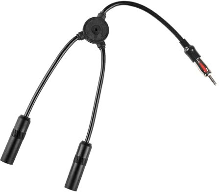 RED WOLF Auto Antennensplitter DIN Antennenverteiler, DIN Stecker auf Dual DIN Buchse Kfz Antenne Splitter Y-Adapter Kabel Autoradio Einzel DIN zu Doppel DIN Adapterkabel 12 Zoll