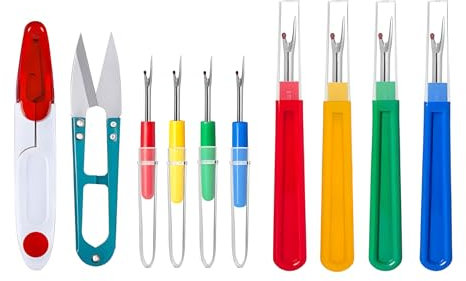 SHSHbuy Ripper Cucito,10 Pezzi Seam Ripper Kit,Taglia Cuciture,Taglia Asole per Cucito,Taglia Filo Seam Ripper per Cucire Unpicker Taglia-filo Strumenti a Punto Croce