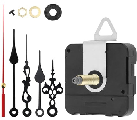 Gosknor Wall Clock Repair Kit, 1.26 Inch Quartz Long Shaft Clock Movement Mechanism Replacement Battery Operated Timepiece Repair Kit with Second/Minute/Hour Hand Parts