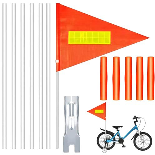 Fahrradfahne für Kinder, Fahrradwimpel Set Mit 13 Teilen, Fahne Fahrrad Kinder Sicherheitsausrüstung, Fahrrad Fahne Kind Für Motorrad Und Fahrradanhänger, Inklusive Befestigungssystem