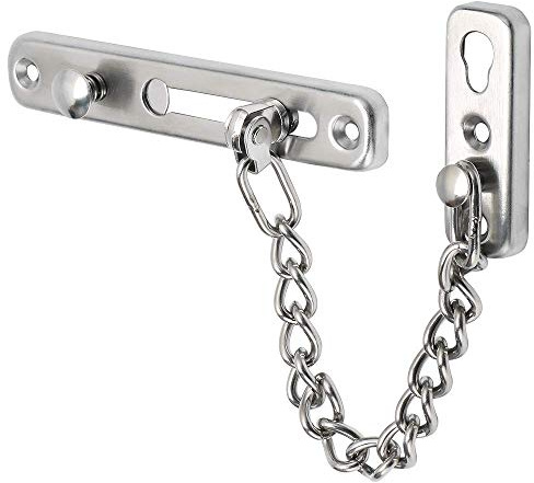 Mooche Chaîne de Porte de Sécurité, Chaîne de Porte, en Acier Inoxydable, Serrure à Chaîne de Porte avec Vis, Chaîne de Protection de Serrure de Porte, Entrebailleur de Porte Brossé