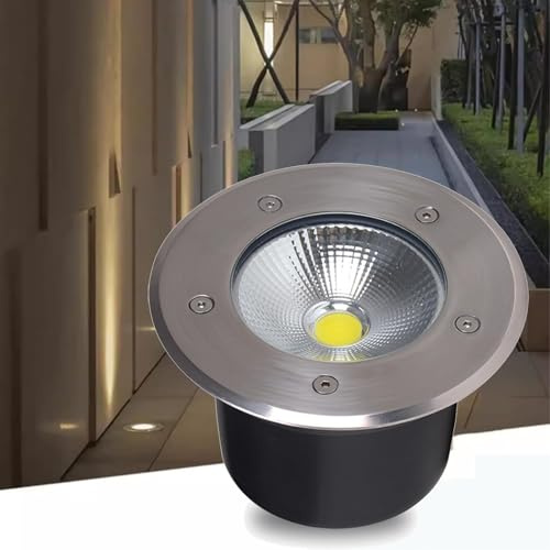 DUOAZJL Foco Empotrable Al Aire Libre - Luces Led Suelo, Foco empotrable en el suelo LED para exteriores, Focos en el suelo, Lámpara de pie IP67 para jardín empotrable(Warm White,30W(AC85-265V))