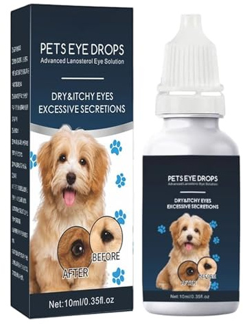 Quorvex Gotas Oculares para Perros | 10ml Picor Ojos Lágrimas,Solución Suave para Limpieza de Lágrimas, Cuidado Ocular y de Irritación para Perros Gatos y Animales Pequeños