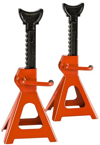 maryse Coppia Cavalletti Auto 6 Tonnellate – Supporti Regolabili in Acciaio Rinforzato con Blocco di Sicurezza – Altezza 395–605 mm – Ideali per SUV, Furgoni, Camper e Veicoli Industriali