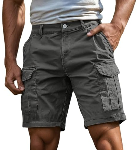 Générique 2026 Short Cargo Homme Bermuda Homme Shorts Et Bermudas Travail Coton Ceinture Elastique Boardshort Grande Taille Pantalon Court