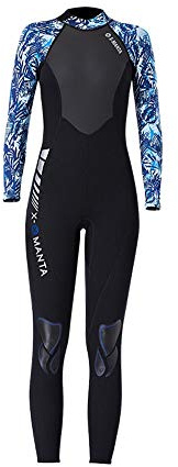 SK Studio Womens Wetsuit 3MM Neoprene Winter Swimwear Warm Diving Snorkeling Surfing Swimwear Blue G XL