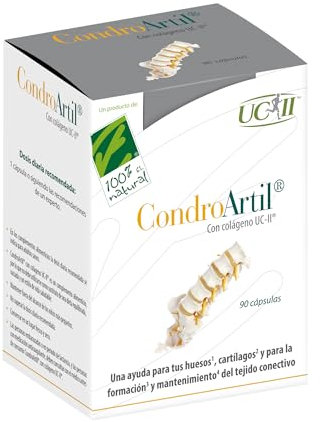 CondroArtil® - Colágeno Tipo 2 UC-II® No Desnaturalizado - Ayuda a Fortalecer los Huesos y Cartílagos - Contribuye a la Formación y Mantenimiento del Tejido Conectivo - 90 Cápsulas - 100% Natural