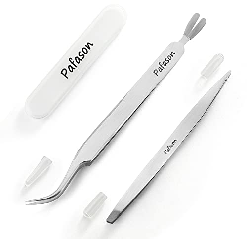 PAFASON Edelstahl Zeckenpinzette Set, Zeckendreher, Zeckenentferner Mit Aufbewahrungsbox Für Hunde Und Katzen