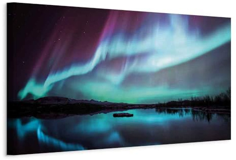 murando Acoustic Canvas Wall Art Dawn 120x40 cm / 47 x 16 picture with acoustic foam sound absorption print image Artwork 1 pc room acoustics soundproofing Iceland c-B-0289-b-b