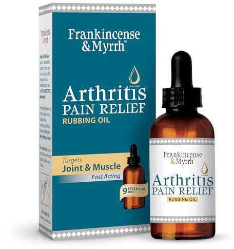 Frankincense & Myrrh Arthritis Pain Relief Rubbing Oil – Arthritis Pain Reliever with Frankincense Essential Oil for Sciatica, Lower Back, Neck, Hands, Knees, Joints and Shoulders, 2 fl.oz. - 1 Pack