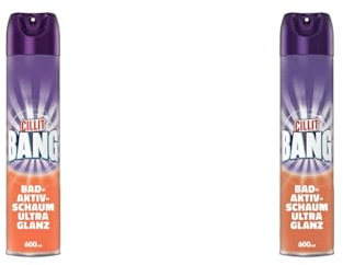 CILLIT BANG Aktivschaum Seifenreste & Glanz – Ultra effektiver Schaumreiniger für Dusche und Bad – Reinigung ohne Nachwischen – 1 x 600 ml (Packung mit 2)