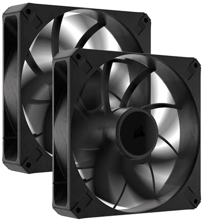 Corsair RS140 MAX 140mm PWM Thick Fans – High Static Pressure – Liquid Crystal Polymer Construction – Dual Pack – Black