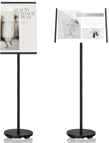 KEBMCHN Soporte de Pie A3 para Carteles,Publicitario para Presentaciones, Exhibidor de Información, Soporte Vertical para Carteles, Ideal para Oficinas y Eventos, Color Negro