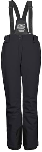 killtec Femme Pantalon de Ski/Fonctionnel avec Bretelles Amovibles, Protection des Bords et Jupe Pare-Neige KSW 249 WMN Ski PNTS_ERIELLE, Schwarz, 52, 43428-000