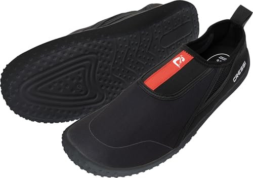 CRESSI Kiwi-skor svart/röd 43 – unisex-sko idealisk för vattensporter och promenader i våta miljöer, vid havet och stranden, svart/röd, 43