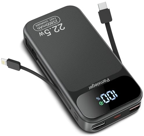 Power Bank 25800mAh Carga Rápida 22.5W PD3.0 QC4.0 USB-C Entrada y Salida con Pantalla LCD Batería Portátil para Smartphone Tablets y Más