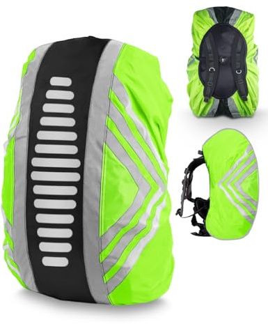 Maraiss 40L Reflective Waterproof Backpack Cover, Rucksack Covers Waterproof, Weatherproof & Dustproof, Adjustable Anti-Slip Rainproof Protective Protector for Hiking, Camping & Cycling