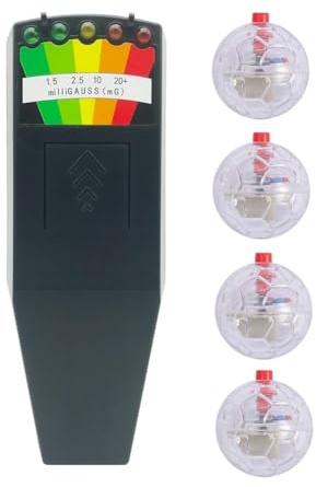 Aniyaa Ghost Equipment Kit, EMF Meter and 4 Pcs Motion Light Up Cat Balls, Emf Meter Detector Ghost Equipment