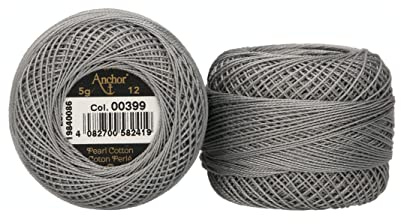 ANCHOR Pearl Yarn, Thickness: 12, Packaging: 5G, Running Length: 56M 399 Embroidery Threads
