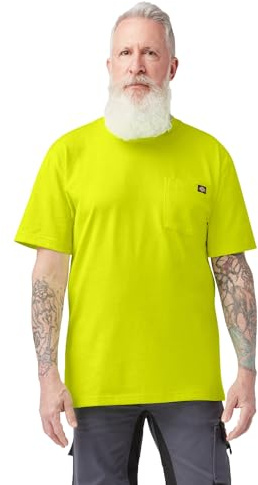 Dickies schweres Herren-T-Shirt, Rundhalsausschnitt, kurzärmelig, hellgelb, XL