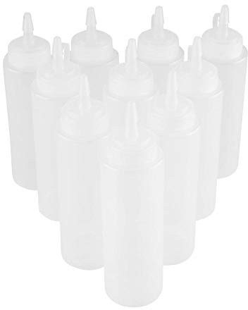 Aramox Squeeze Botellas de condimento 240 ml 10pcs / Set plástico dispensador de condimentos para aceite crema vinagre