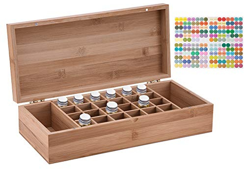 RoseFlower Caja de Almacenaje de Madera de Aceites Esenciales y Aromaterapia, 26 Botellas Aceite Contenedor Cubos de Almacenaje Organizadores para Perfumes, Fragancias, CosméTica, Joyas