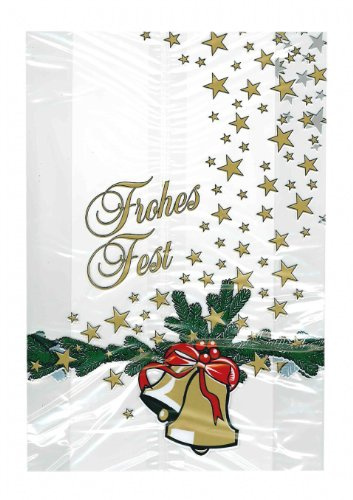 Stollenbeutel PP Motiv: GLOCKE 20 + 7 x 48 cm - verschiedene Mengen (25 Stück)