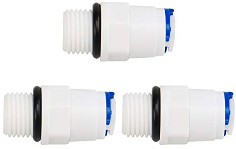 sourcing map Raccord Rapide Eau Purificateur Tube Raccord Pousser vers Connecteurs Eau Tuyau Joint pour RO Système Osmose Inverse Tube droit 1/4 BSP mâle -1/4 OD