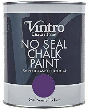 Vintro | No Seal Chalk Paint | Purple | Interior & Exterior Use | Furniture | Walls | Wood | Metal | 1 Litre (Royal Purple)