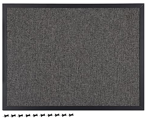 Navaris Memoboard mit Textiloberfläche - Memoboard 60x45 cm mit Pinnwand aus Stoff - Pinwand Stofffläche mit Rahmen - inkl. Stecknadeln Pins