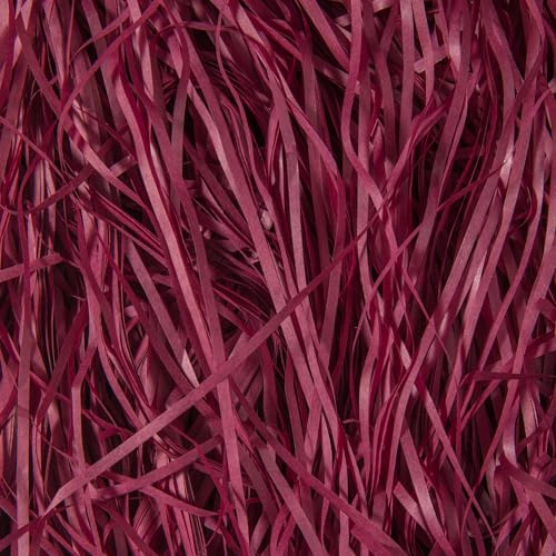 Papier de soie déchiqueté bordeaux 500 g pour boîtes cadeaux et paniers | Remplissage doux pour panier cadeau, convient pour anniversaire, mariage, fête prénatale, pendaison de crémaillère, Noël