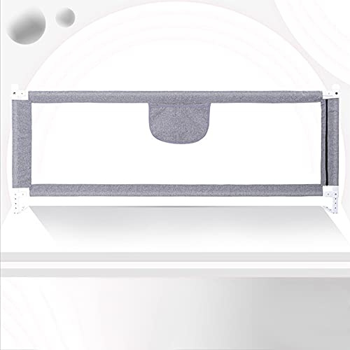 Cannoli Barrière de Lit Bébé Anti-Chute avec 24 Hauteurs Réglables, Rail de Lit de Sécurité avec Protection à Double Verrouillage, Conception de Levage Unilatéral-1,5 m - Gris