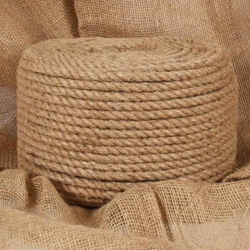 Homgoday Furniture Jute Rope 50 m Thick 12 mm Thick Nautical Rope, Work Rope, Multi-Purpose Rope for Outdoor Activities, Nautical Rope, Multi-Purpose Rope