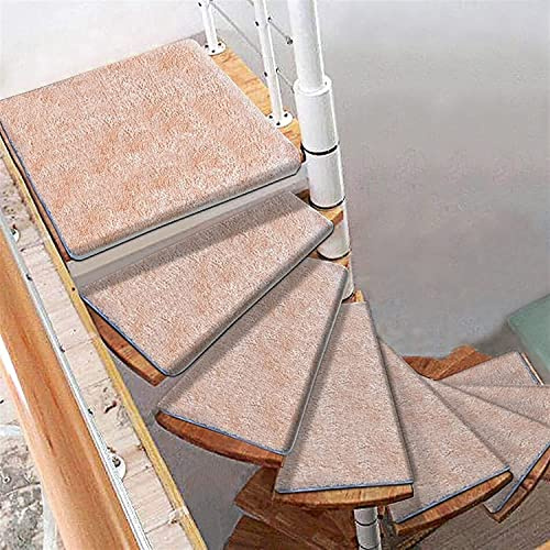 Alfombra curvada antideslizante en espiral para escalera, para giro izquierda/derecha, cojín autoadhesivo para protección de escalones giratorios, 1 unidad
