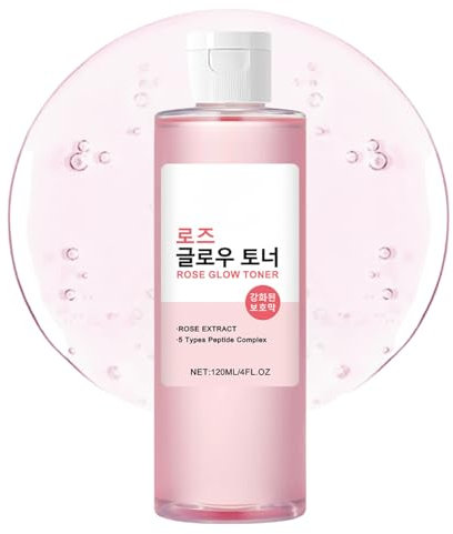 Rose Water Facial Toner – Korean Skincare Hydrating Toner for Face & Hair- 5 Types Peptide Complex & Niacinamide-Organic Rosewater, Pore Minimizer, Moisturising for All Skin-120ml
