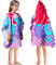 Domueay Poncho Toalla Ninas con Capucha, Rosa Microfibra Toalla de para Playa Surf Piscina, Toalla de Baño Poncho, Suaves y Absorbente Albornoz, para Niña 2-6 años, 60x60cm