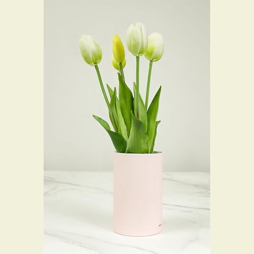 Tulip Ever After di Nodito – Diffusore Ambiente con Tulipani Artificiali Realistici in Vaso Rosa Pastello – Profumatore Decorativo per Casa Ufficio Regalo Design (Bianco, Floral N°5)