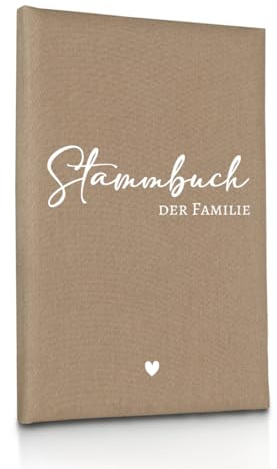 Hochzeitideal – Stammbuch der Familie Serie 303-21,0 cm x 15,0 cm - Buchbinderleinen Stammbuch Hochzeit - Familienbuch Standesamt mit 6-fach Ringmechanik für Urkunden mit Behördenlochung