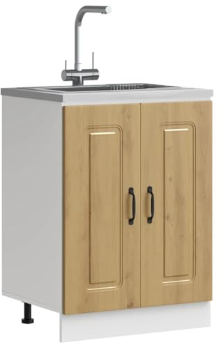 Refined Mueble bajo para Fregadero Kalmar Roble Artesanal 60x46x81,5 cm