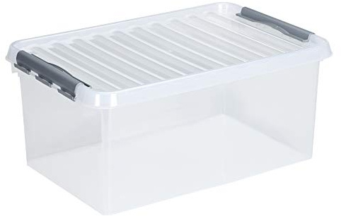 3 x SUNWARE Q-Line Box - 45 Liter - 60 x 40 x 26cm - transparent/metallic